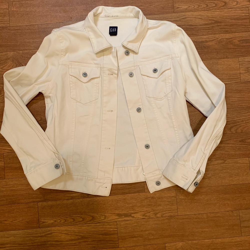 Gap, Medium, White Blue Jean Jacket - image 2